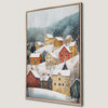 Snowy Winter Village Canvas Print Holiday Wall Art
