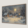 Snowy Winter Village Scene Canvas Print for the Holiday Season