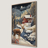 Snowy Wonderland Reindeer Canvas Print for Christmas Decor