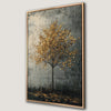 Solitary Tree Canvas Print with Golden Leaves Fall Art