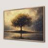 Solitary Tree on Reflective Lake Canvas Print Art