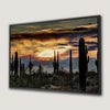 Sonoran Desert Sunset Canvas Print with Cactus Art