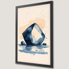 Soothing Watercolor Art Poster in Blue and Beige