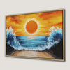 Spectacular Sunset over Ocean Waves Canvas Print Art