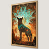 Spirit Wolf Silhouette Art Poster with Ethnic Patterns