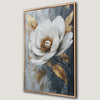 Splendid White Flower with Golden Leaf Canvas Print