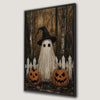Spooky Ghost and Pumpkins Canvas Print for Halloween