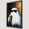 Spooky Ghost Coffee Art Poster | Halloween Wall Decor