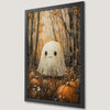Spooky Ghost Forest Art Poster - Halloween Wall Decor
