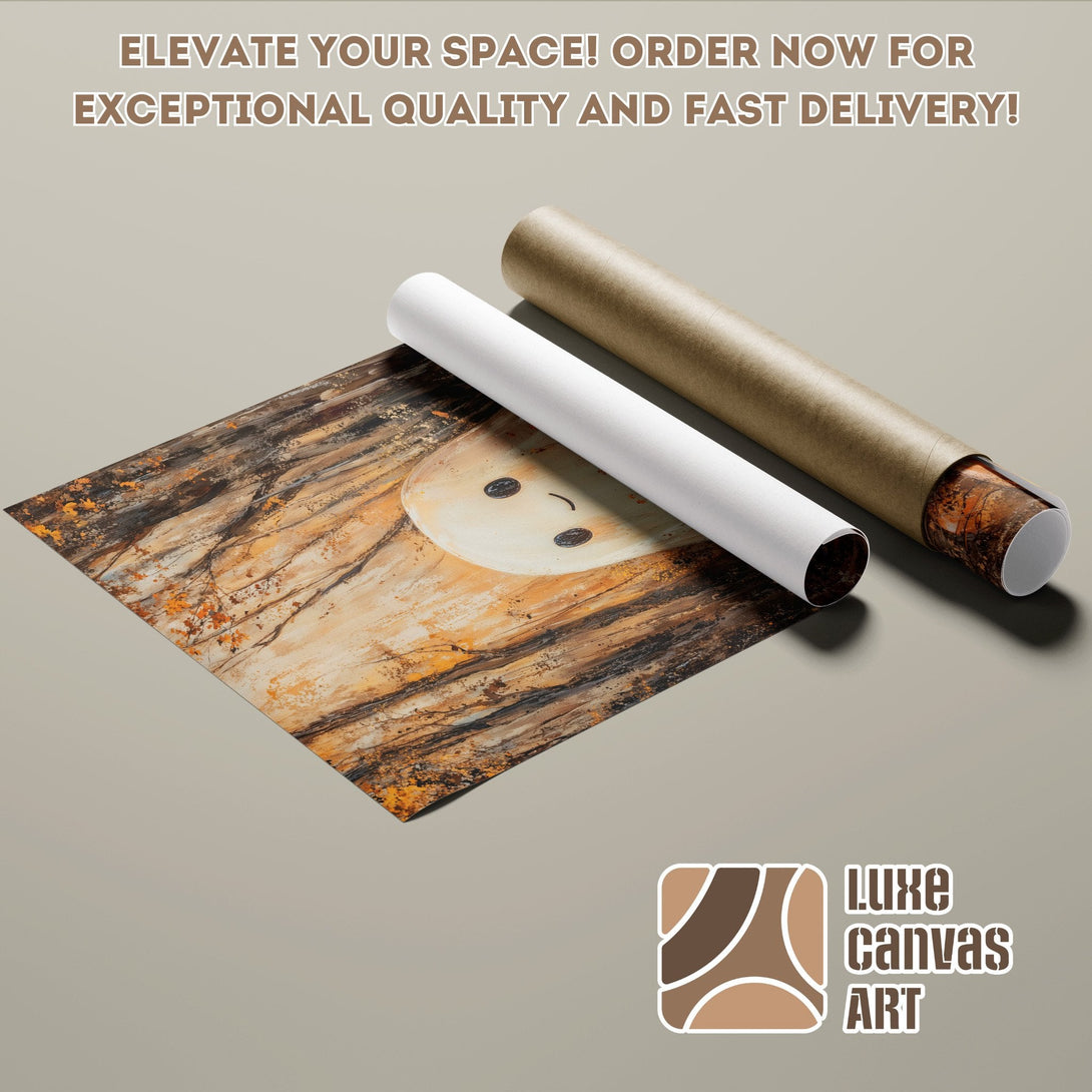 Abstract art Poster Roll in warm earth tones. Elevate your space with Luxe Canvas Art!