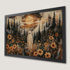 Spooky Ghost in Flower Meadow Art Poster for Halloween