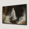 Spooky Ghost on Stairs Gothic Canvas Print Wall Art