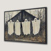 Spooky Ghosts on Clothesline Canvas Print Rustic Art