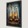 Spooky Ghosts with Candles Art Poster for Halloween