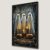 Spooky Ghosts with Candles Canvas Print Halloween Decor