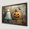 Spooky Jack O'Lantern Ghost Art Poster for Halloween