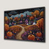 Spooky Pumpkin Halloween Village Canvas Print Art