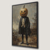 Spooky Pumpkin Head Man Canvas Print Gothic Painting