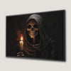 Spooky Skeleton Holding Candle Canvas Print Art
