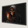 Spooky Skeleton with Candle Art Poster - Halloween Decor