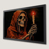 Spooky Skeleton with Candle Art Poster - Halloween Wall Decor