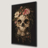 Spooky Skull in Flowers Canvas Print for Gothic Decor
