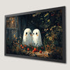 Spooky Strawberry Ghosts Art Poster for Halloween Decor