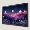 Starry Mountain Vista Art Poster - Pink Sky Decor for Your Space