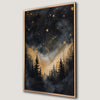 Starry Night and Mountains Canvas Print Framed Art