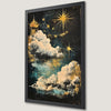 Starry Night Art Poster - Celestial Clouds and Stars