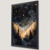 Starry Night Mountain Scene Art Poster - Celestial Wall Decor
