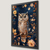 Starry Night Owl on Flower Tree Art Poster - Gothic Decor