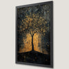 Starry Night Tree of Life Art Poster with Golden Accents