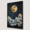 Starry Sky in the Clouds Canvas Print Full Moon Art