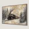 Steam Locomotive Winter Forest Canvas Print Art