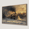 Steam Train in Snowy Forest Canvas Print Wall Art