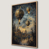 Steampunk Hot Air Balloons Canvas Print with Medieval City