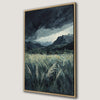 Stormy Sky and Green Field Mountain Landscape Canvas Print