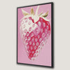 Strawberry Art Pink Canvas Print Modern Kitchen Decor