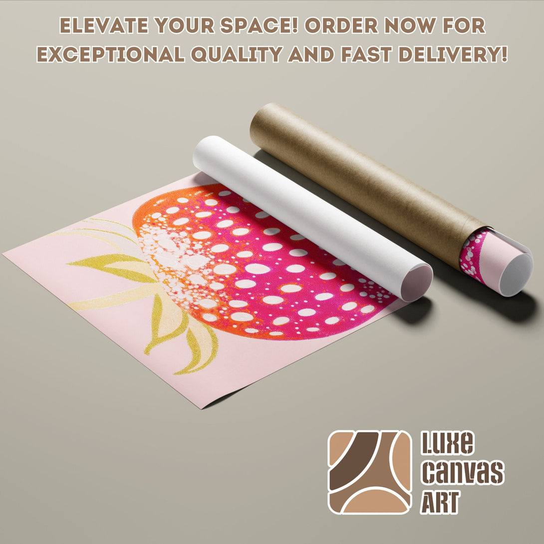 Poster Roll featuring a colorful abstract design with a pink and gold palette. Elevate your space!