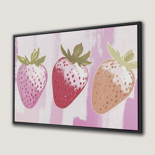 Strawberry Summer Vibes Framed Canvas Print Decor