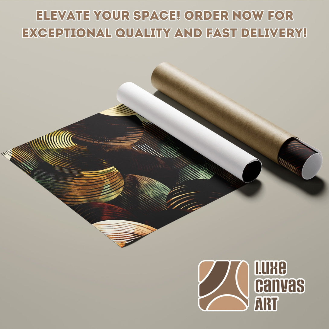 Abstract art Poster Roll in warm earth tones. Elevate your space with Luxe Canvas Art!
