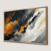 Striking Modern Abstract Decor Canvas Print Black White Orange