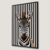Striking Zebra Framed Canvas Print Abstract Wall Art