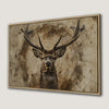 Stunning Deer Wildlife Close Up Canvas Print in Rustic Style