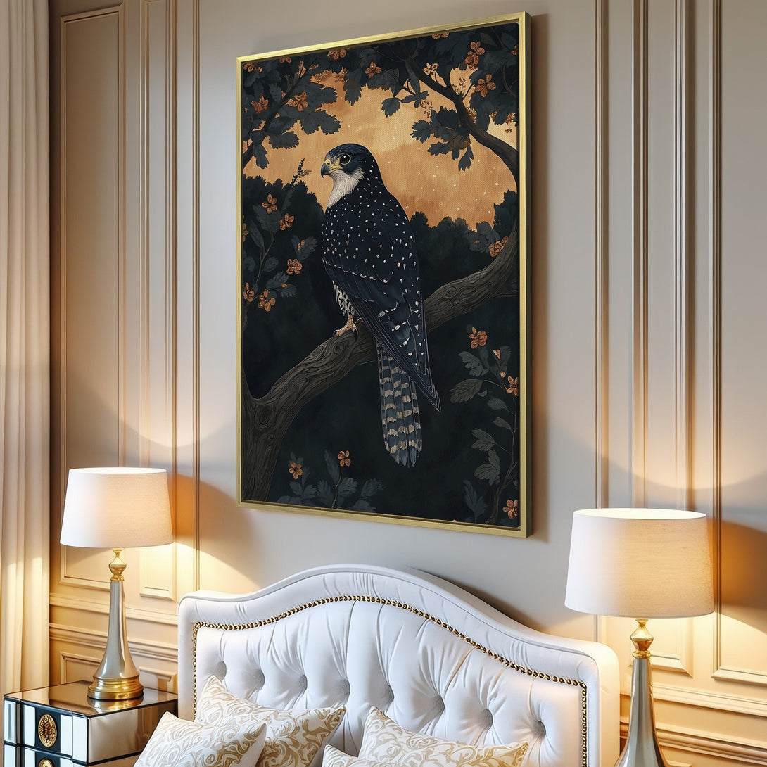 Canvas Print featuring a woman and white horse in a romantic, fantasy style with a warm, rich color palette. Perfect wall art for any room!