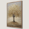 Stunning Golden Tree Canvas Print with Fall Leaves