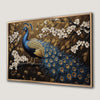 Stunning Peacock on Branch Canvas Print with Cherry Blossoms