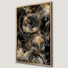 Stylish Black Art Canvas Print with Gold Circles