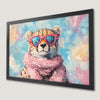 Stylish Cheetah Portrait Art Poster in Pink Hues